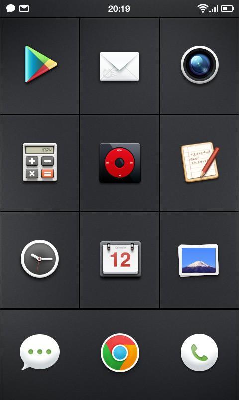 锤子科技公司Smartisan OS智能手机操作系统的九宫格桌面默认风格