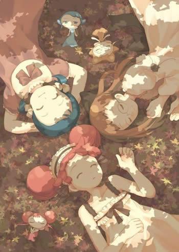 插画幸福人生的三种姿态