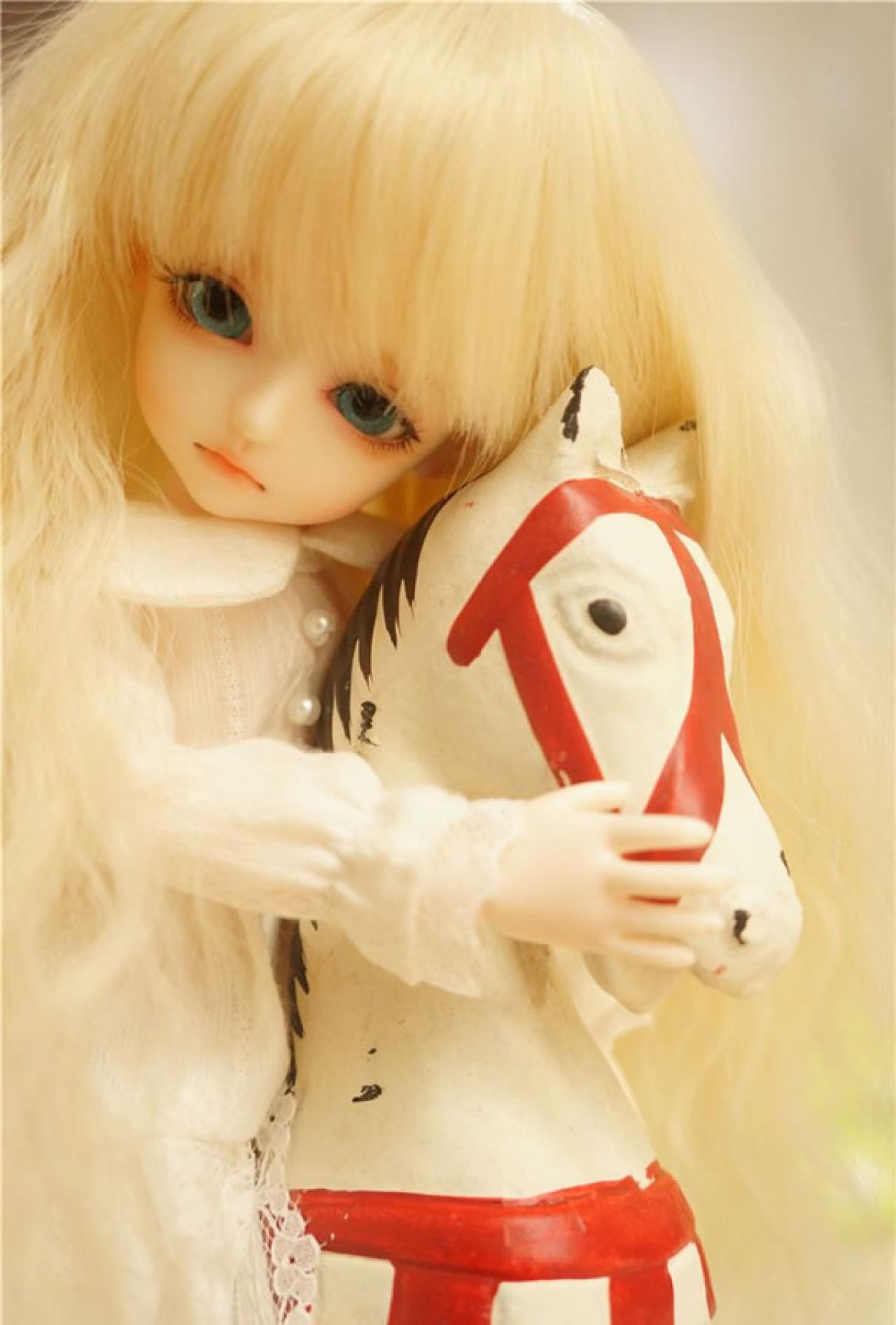 魚不喜的SD娃娃喜儿骑着小马的拉近人物特写