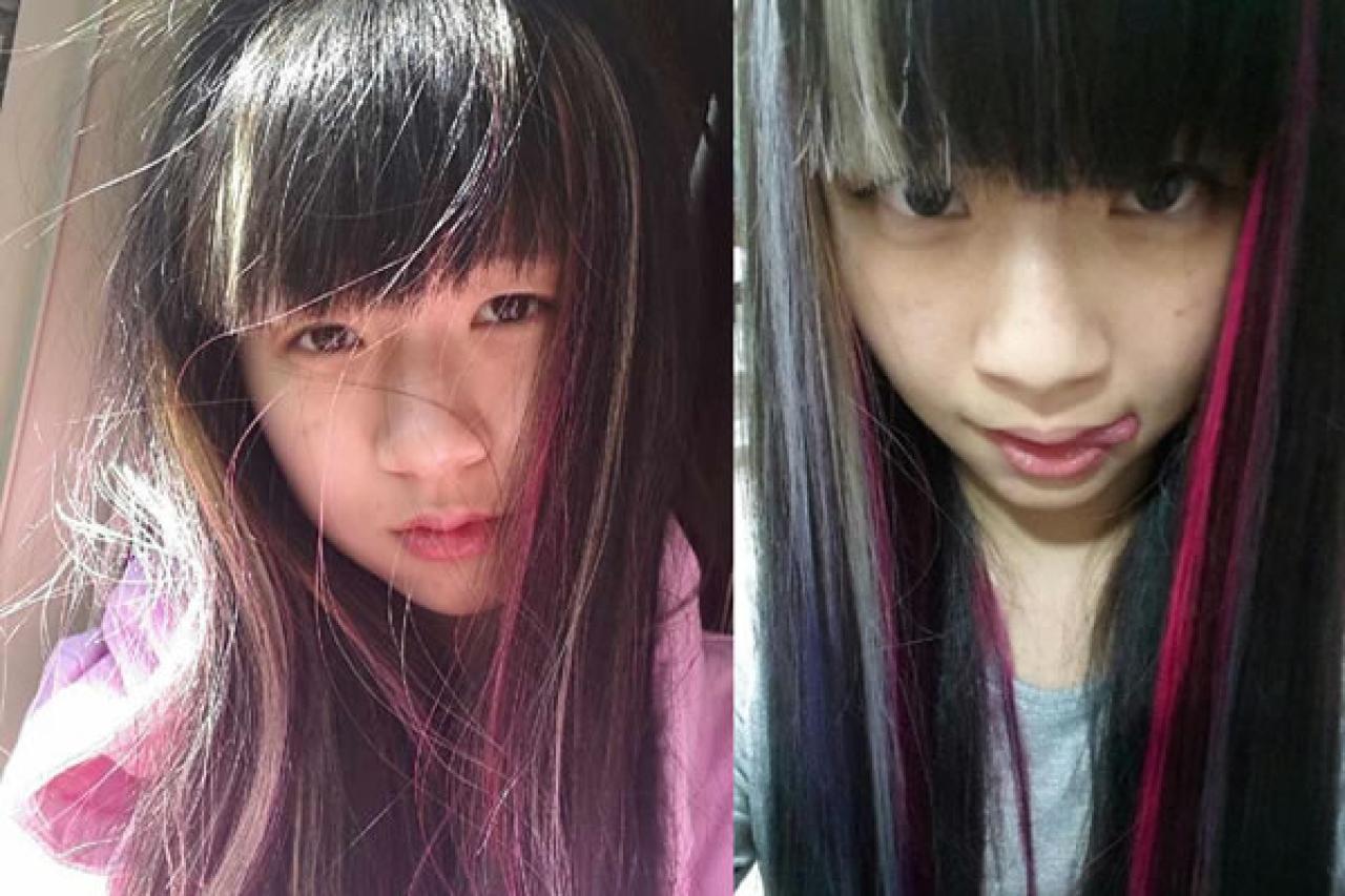 小彩蝶舔嘴唇的样子