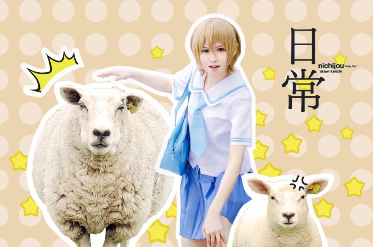 NICHIJO日常真人四格封面：相生祐子和羊驼