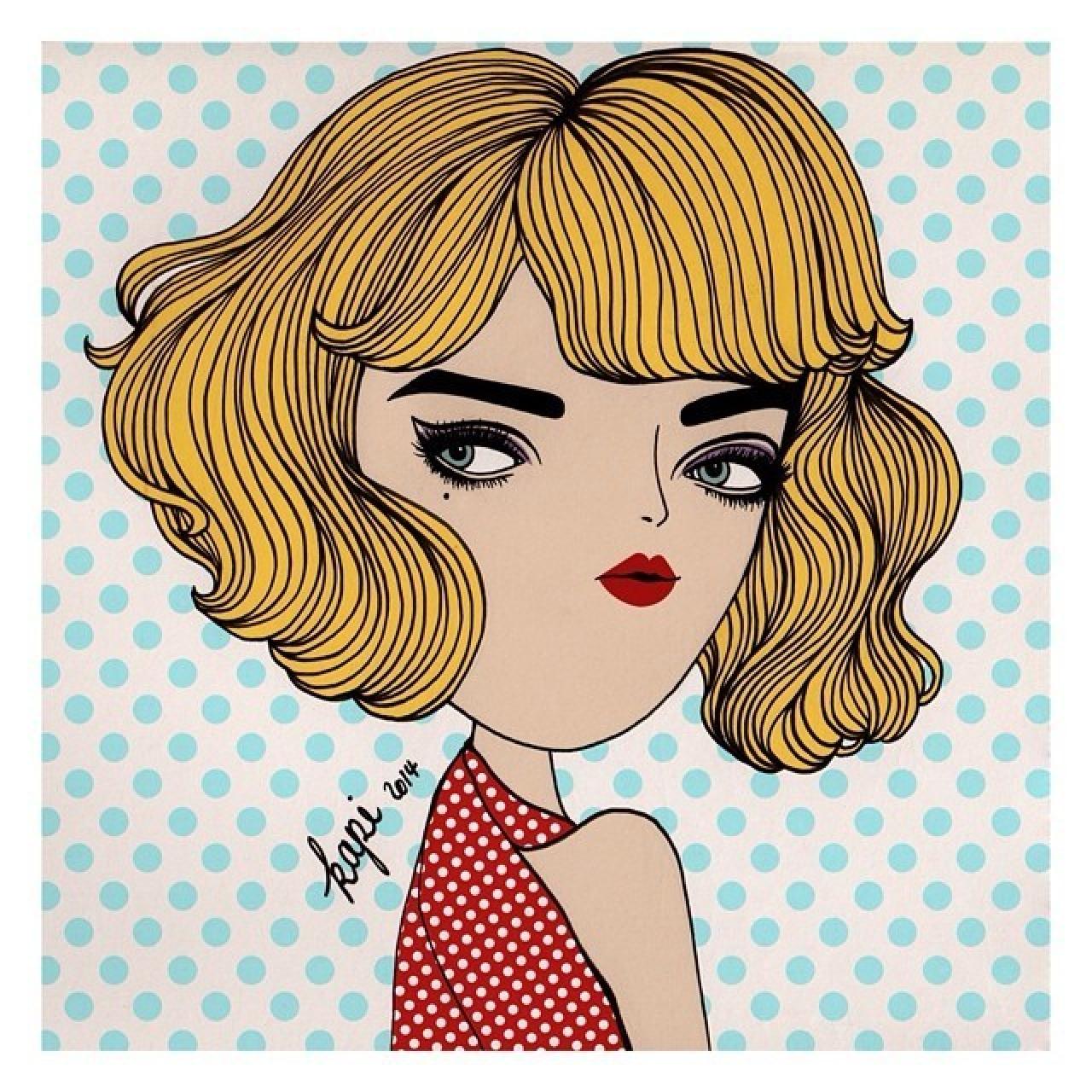 白色格子衫，金色自然卷