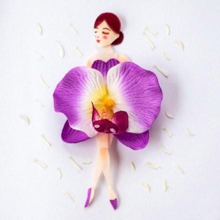 拟人鲜花大尺寸可爱头像紫色花瓣