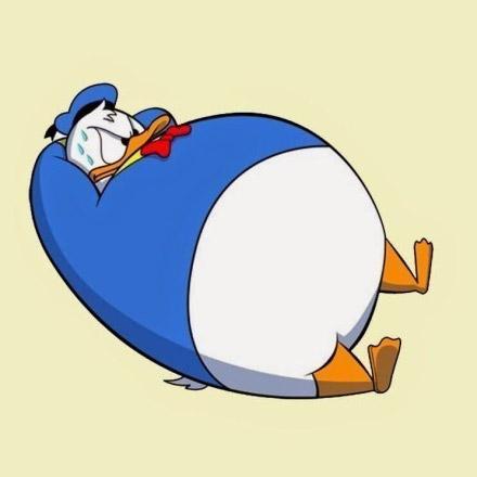 唐老鸭变成胖子辛苦作仰卧起坐的头像