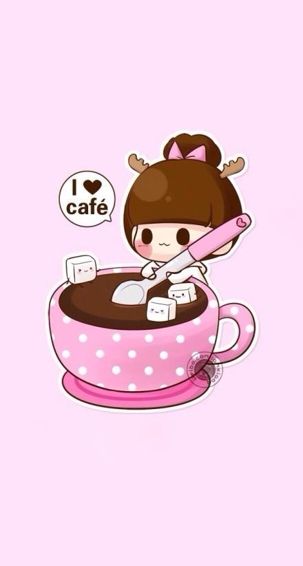 小Q泡咖啡手机壁纸