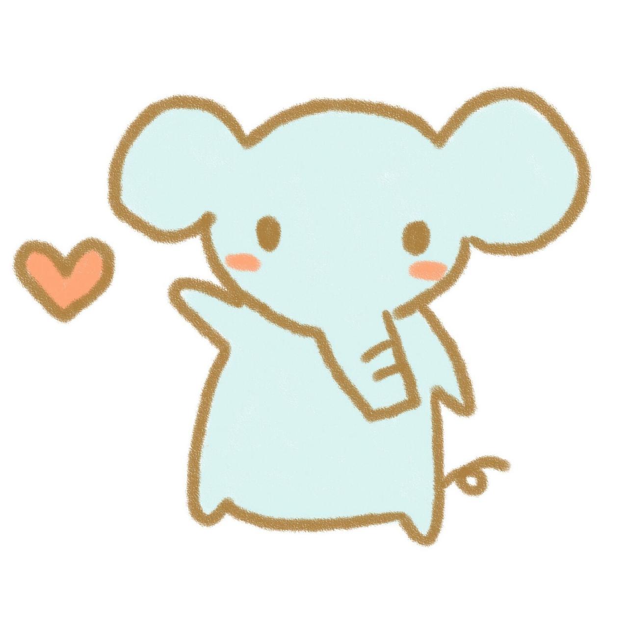 蓝色小象男生情侣头像