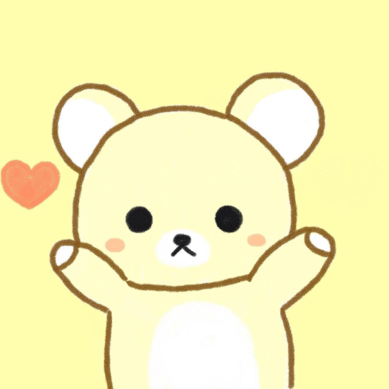 黄色小熊女生情侣头像