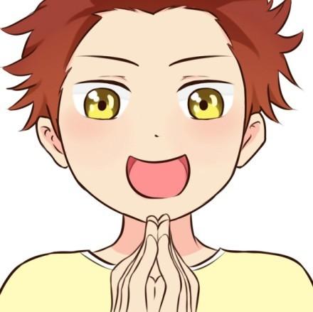 橘红色头发，黄色眼睛和上衣的男孩头像