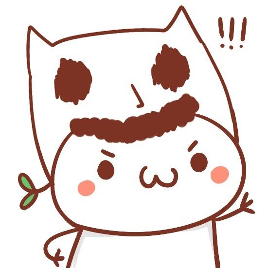 长草的颜文字君与猫（可能是丘比猫）合体头像：惊叹！