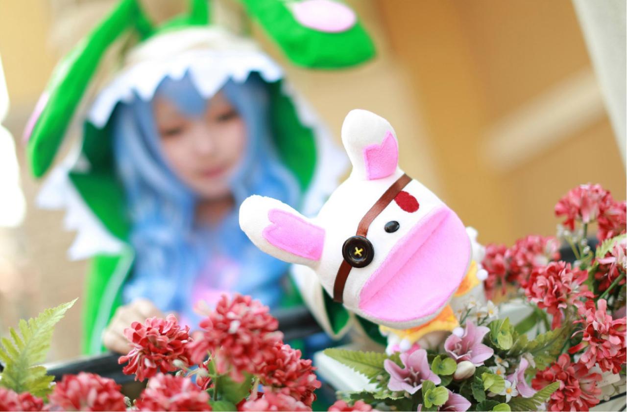 玩偶四糸奈在花丛中