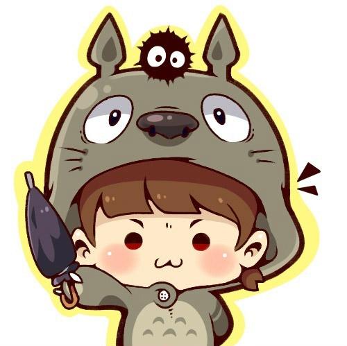 宫崎骏龙猫女用拿着雨伞的头像