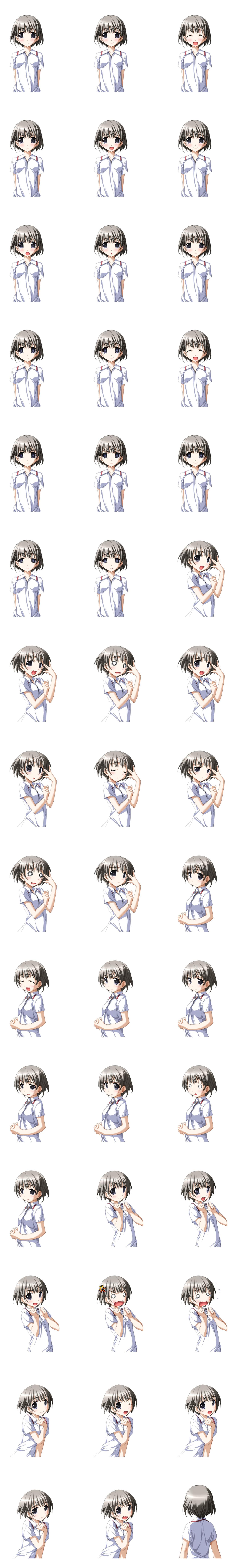 明天的七海和你相逢あさひ穿着白色运动服的45种喜怒哀乐表情