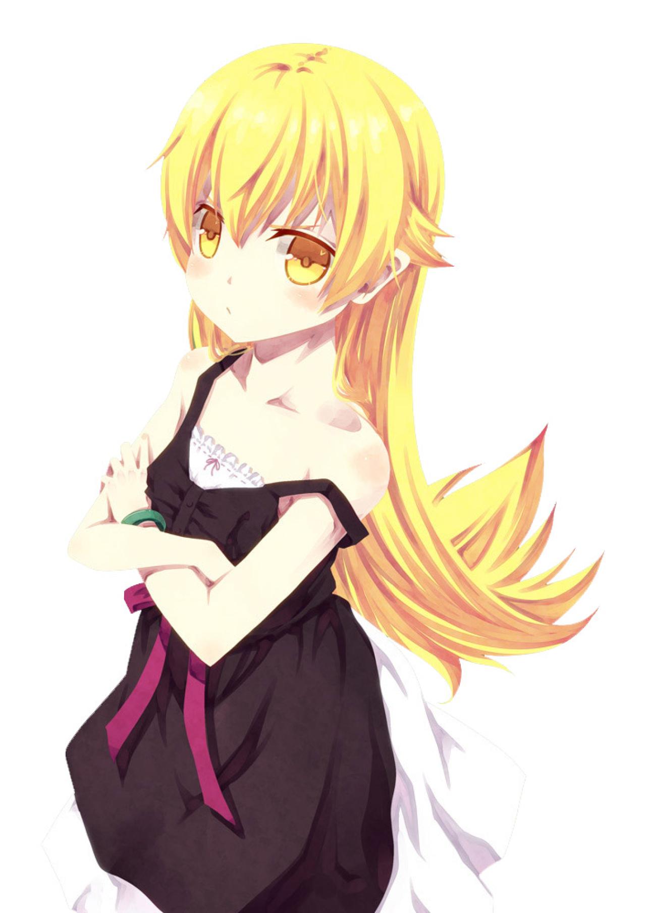 化物语中女主角忍野忍抱起双手轻蔑的神情