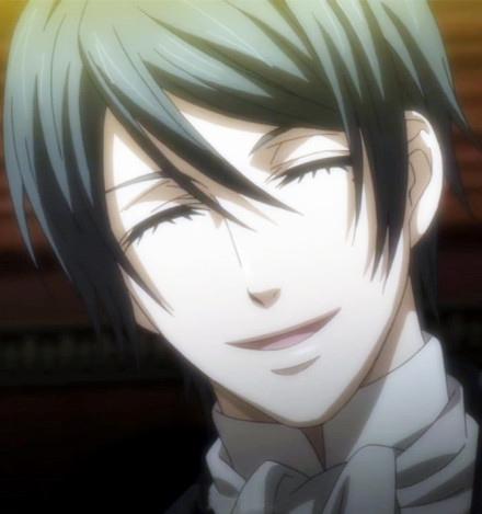 夏尔父亲眯起眼睛微笑的表情