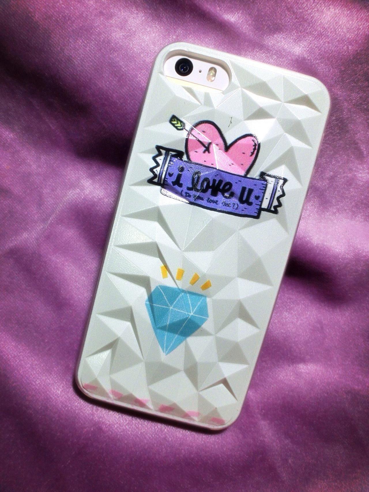 I LOVE YOU心形iPhone5S手机壳