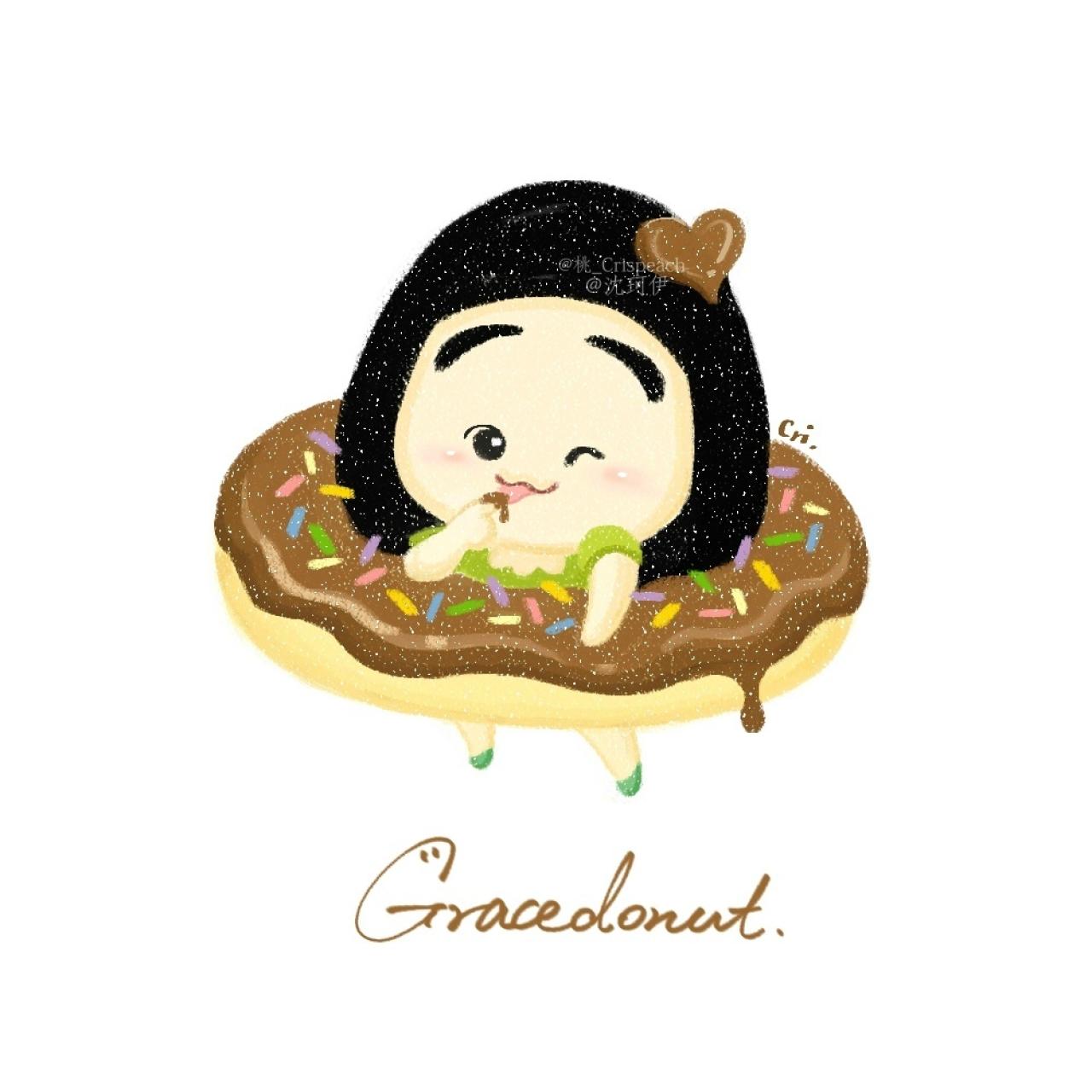 姐姐围着甜甜圈，用手指抿一口巧克力奶油的姐姐头像