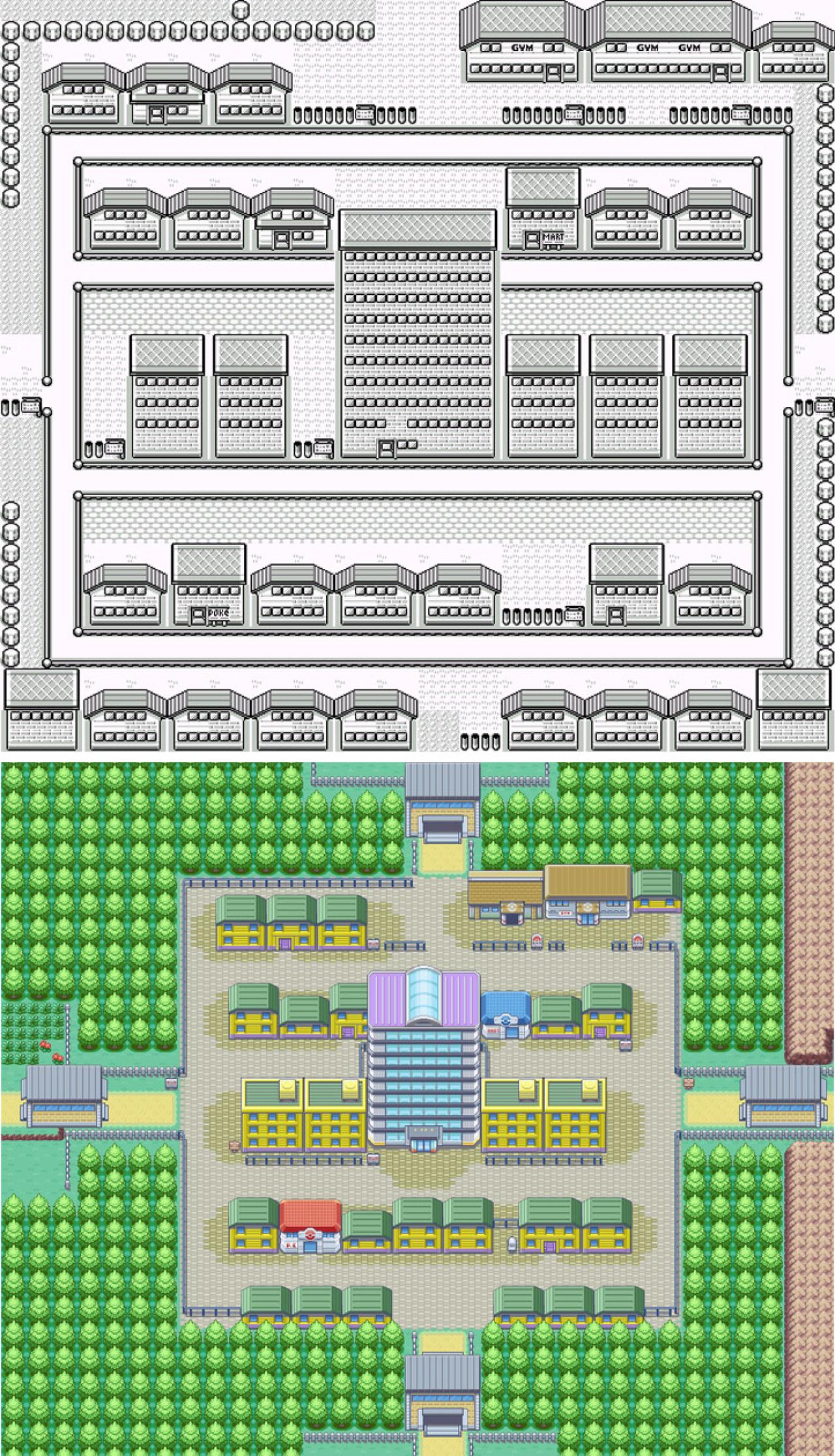 《口袋妖怪》中金黄市全貌