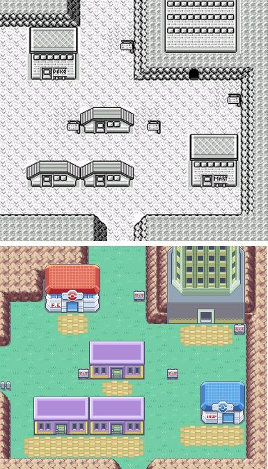 《口袋妖怪》中紫苑镇全貌