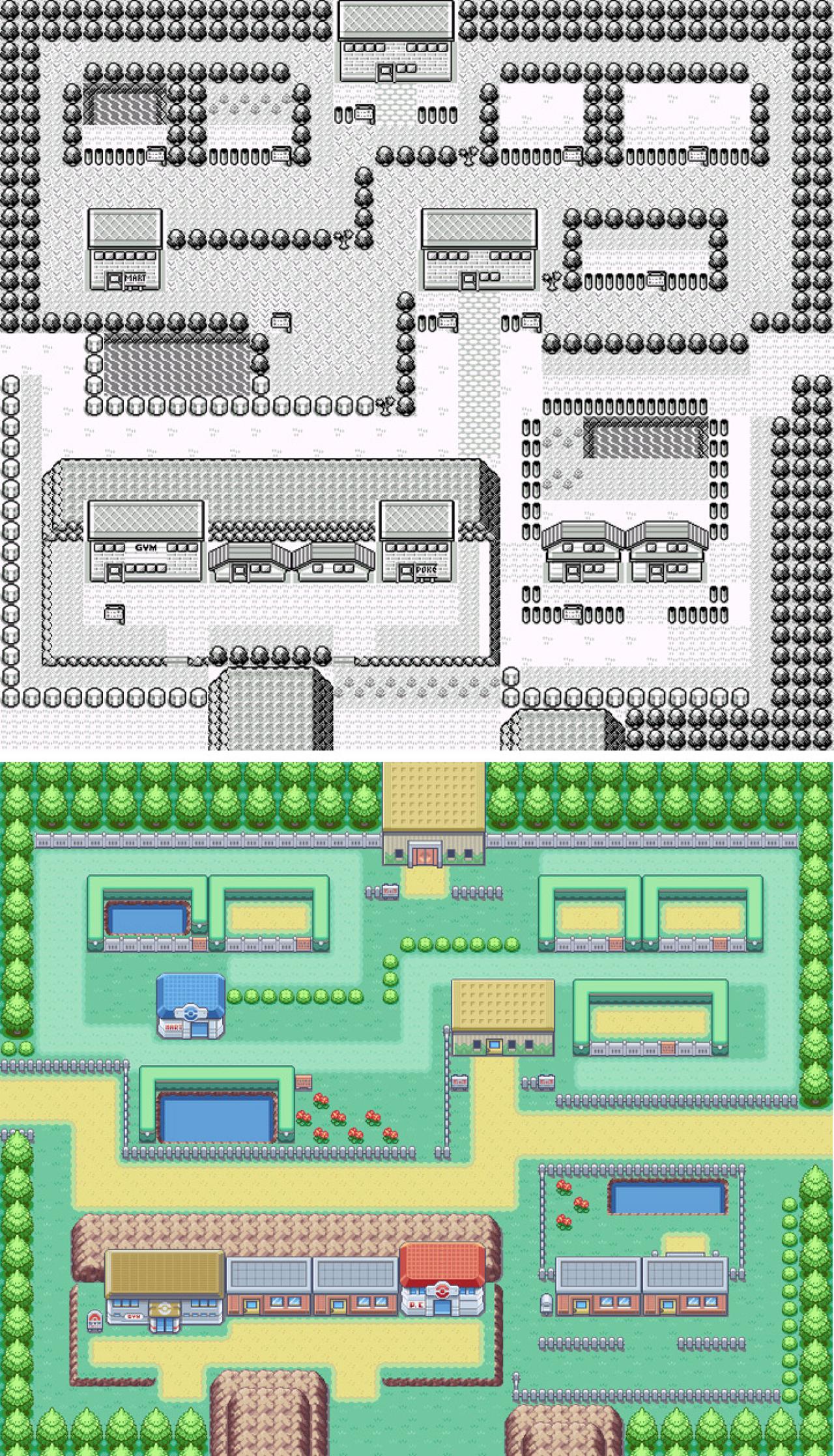 《口袋妖怪》中浅红市全貌