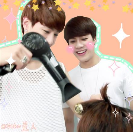 GOT7王嘉尔吹头发星闪闪卖萌头像