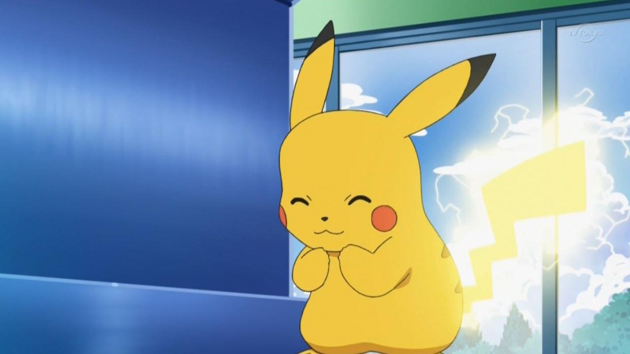 皮卡丘的尾巴闪出电火花，大放电的前兆