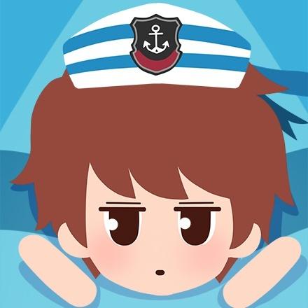 双手抬起“世界和平”的王小明海军衫情侣头像（蓝色系）