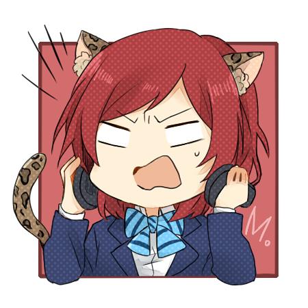 戴着耳机惊恐神情的西木野真姬小猫咪头像