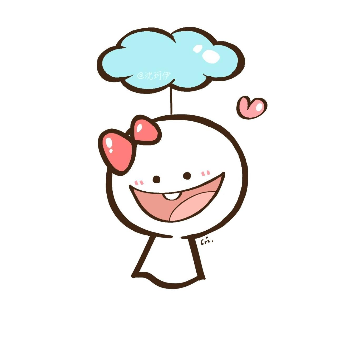 半咧嘴的晴天娃娃头像（女）