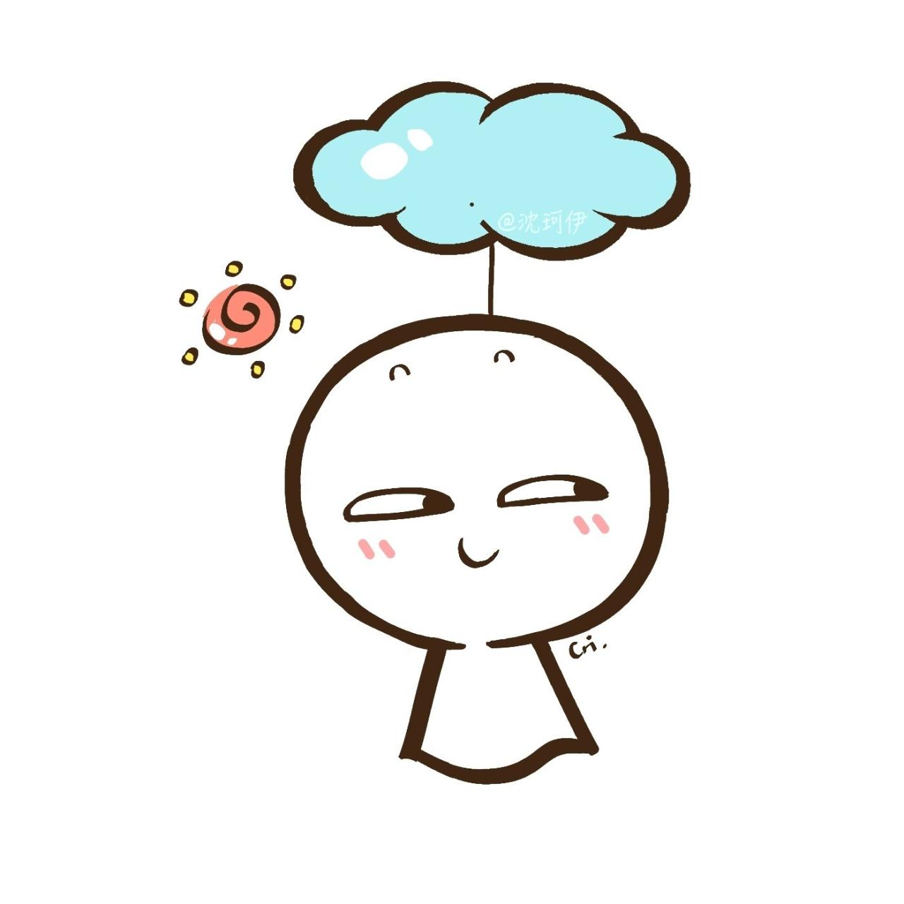 撇着眼睛的晴天娃娃头像（男）