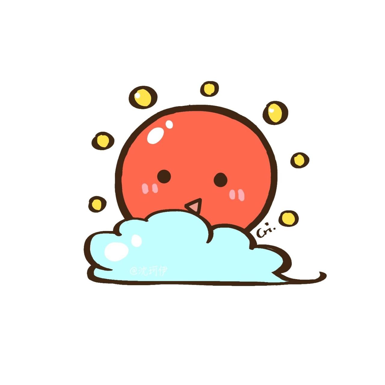 躲在云彩后的太阳公公头像