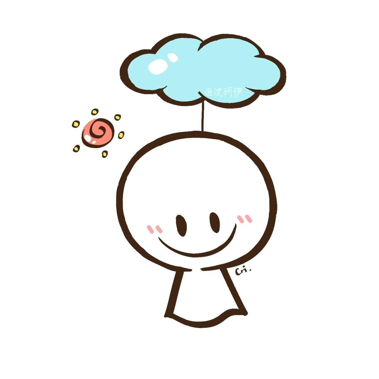 微笑的晴天娃娃头像（男）