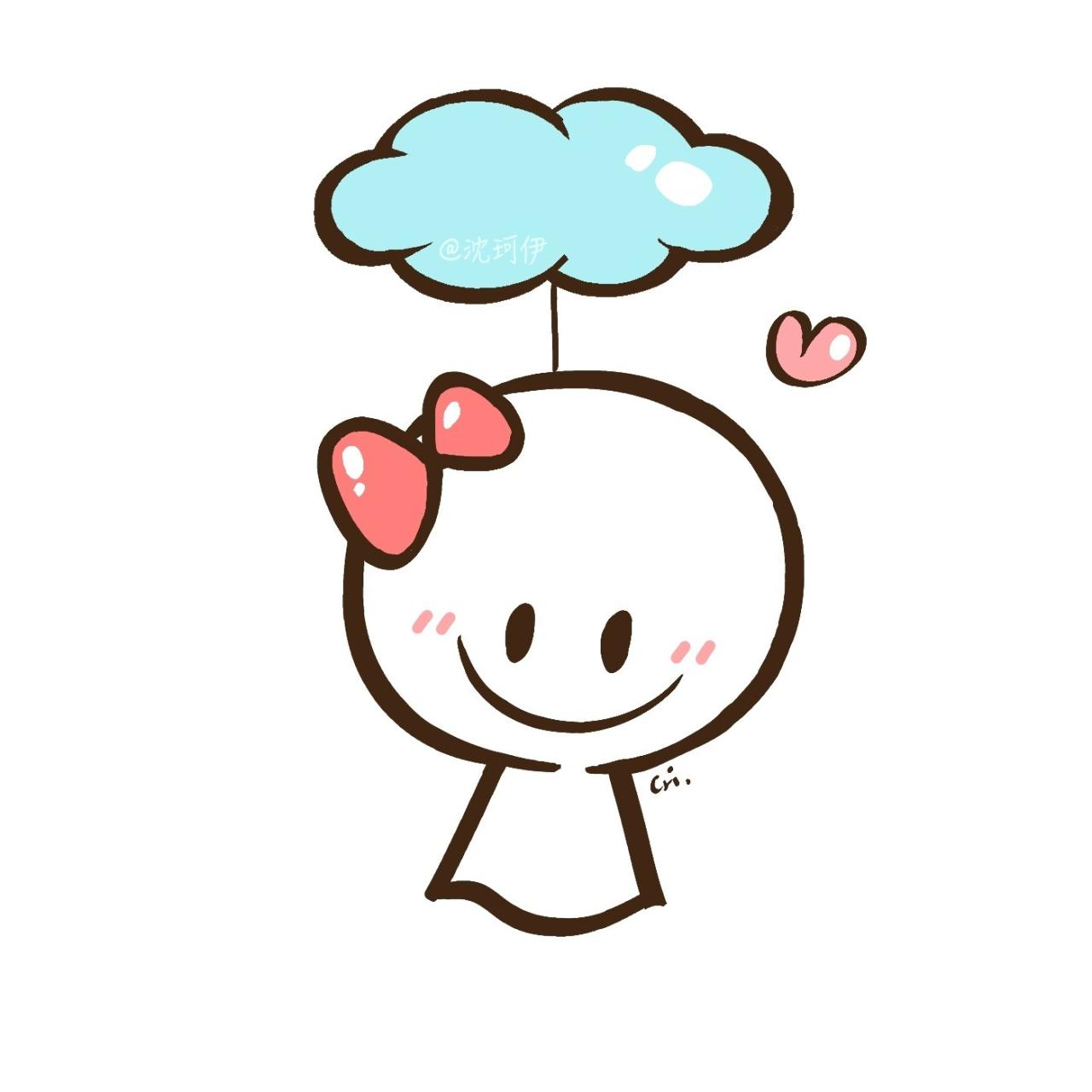 微笑的晴天娃娃头像（女）