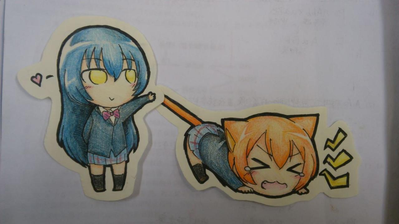 园田海未揪着星空凛的猫尾巴