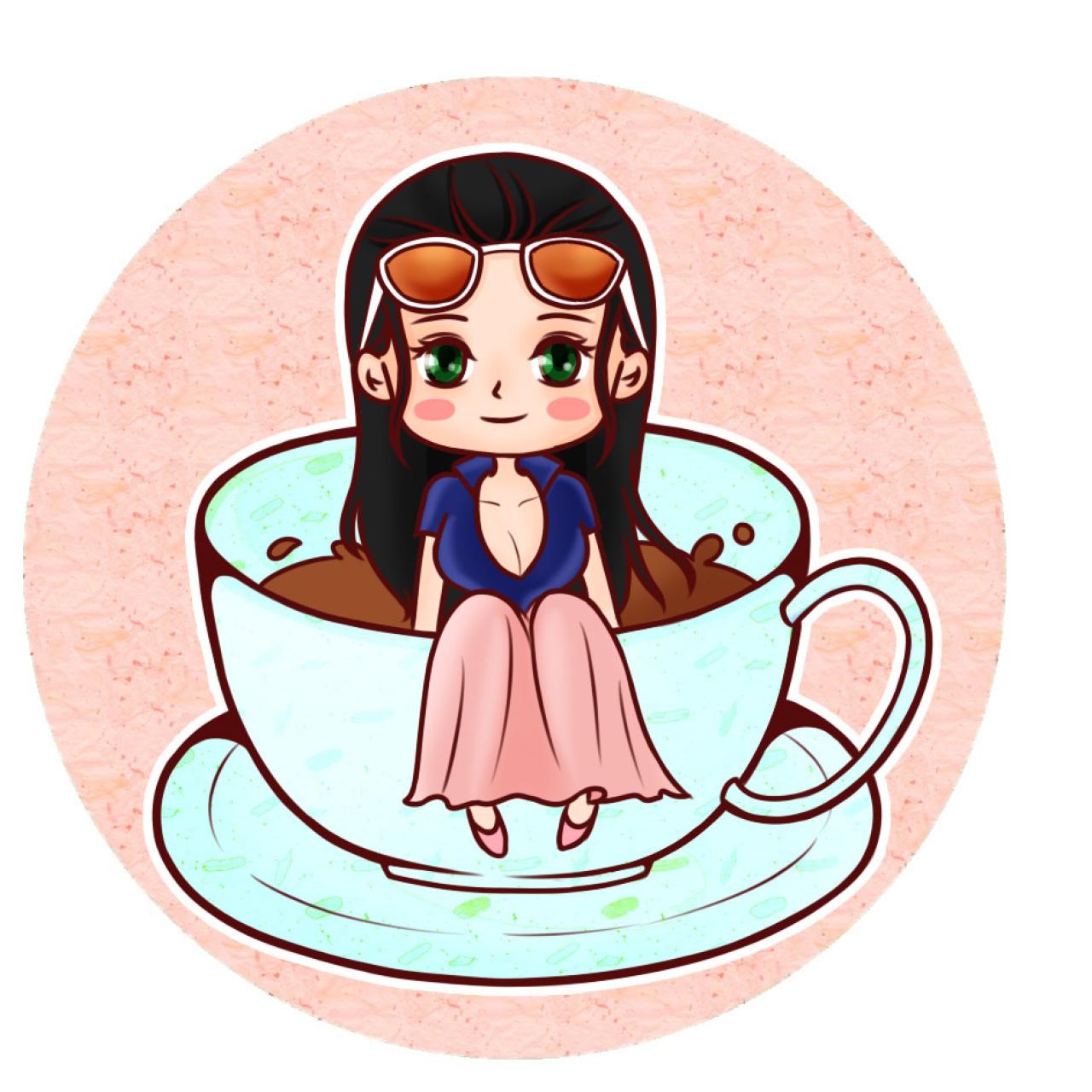 “恶魔之子”妮可·罗宾坐在咖啡杯里的头像