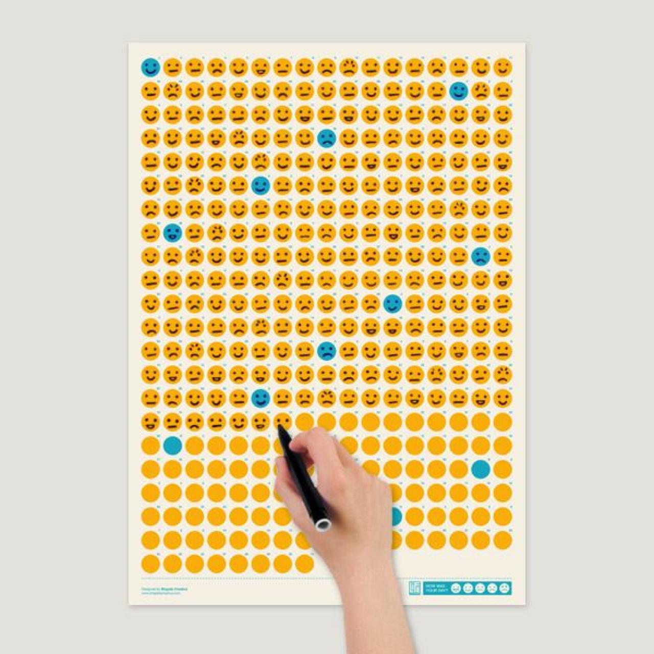 演示心情日历的填涂方法