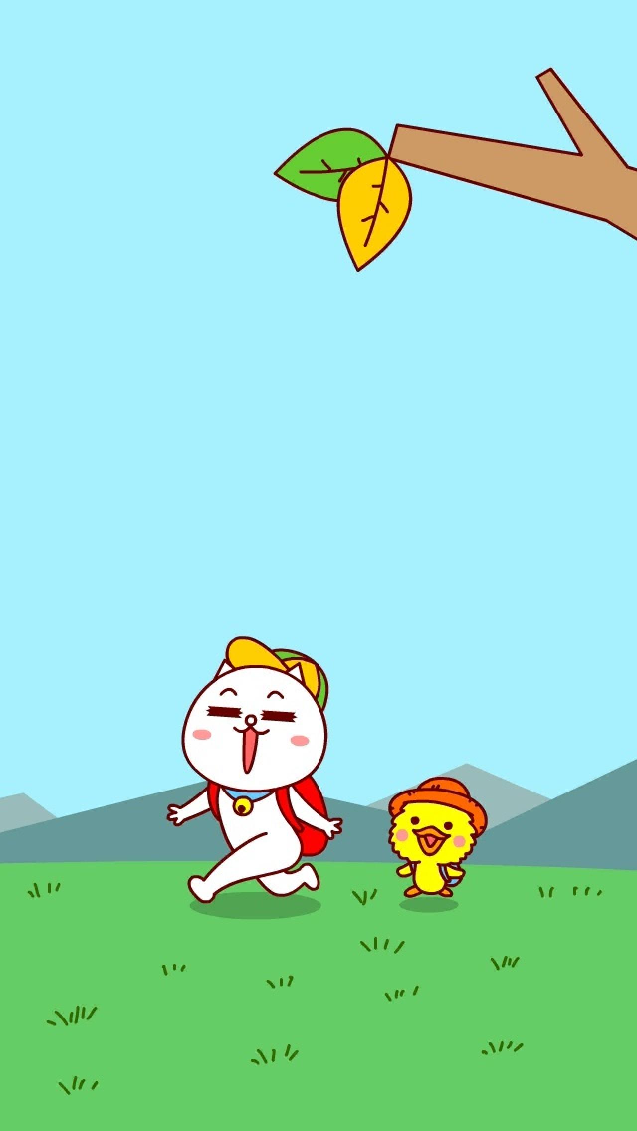 嗷大喵十月秋游锁屏壁纸