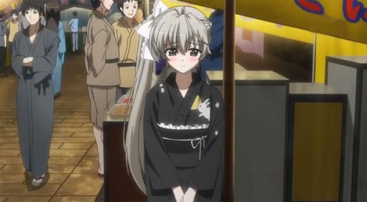 动画《缘之空》第九话春日野穹（穹妹）在夜晚庙会时的装扮