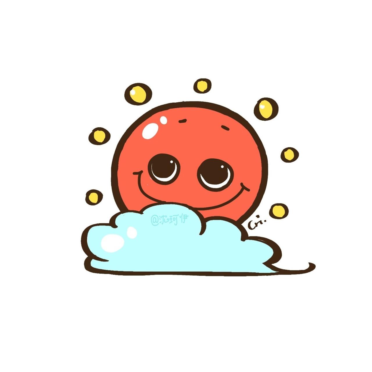 瞪着圆嘟嘟大眼睛的太阳公公头像