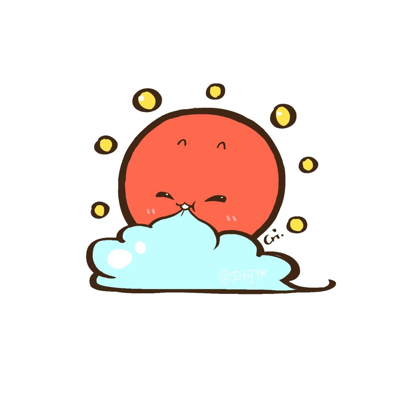 咬着云彩的太阳公公头像