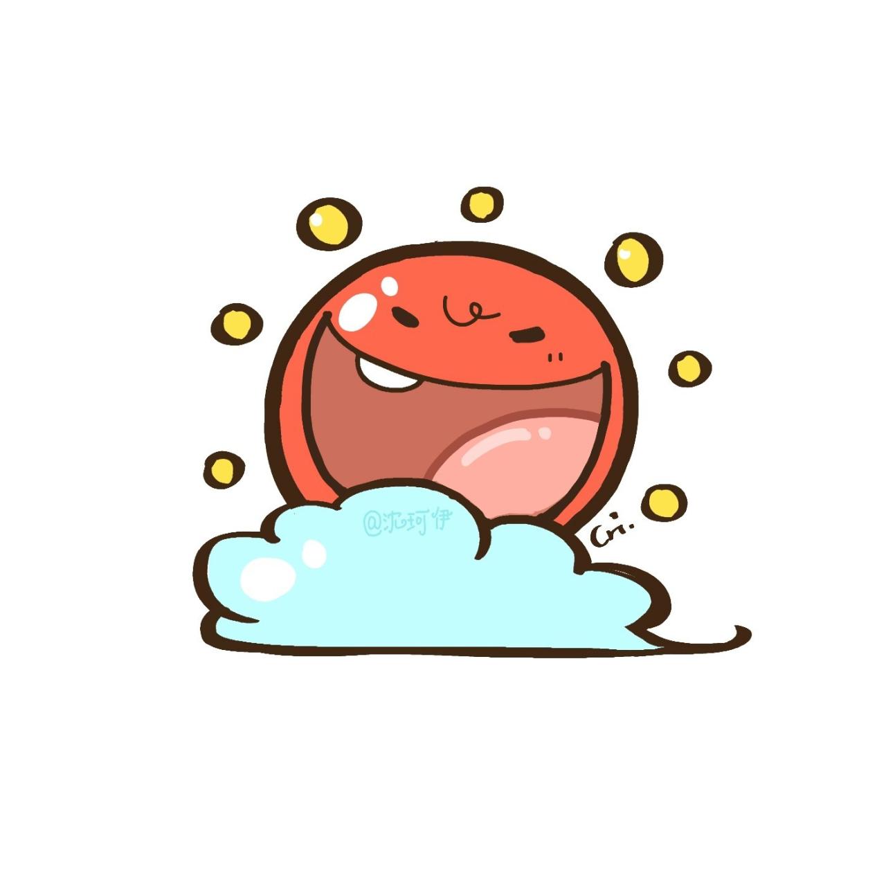 咧着大嘴哈哈大小露出一颗门牙的太阳公公头像