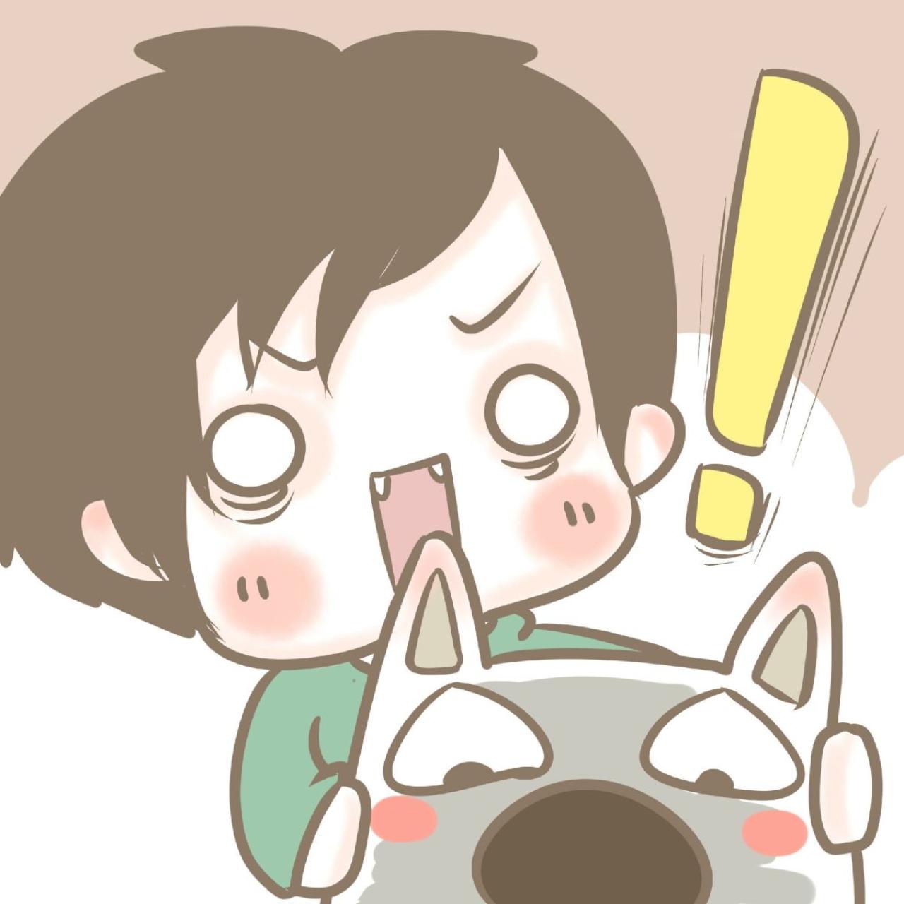 情侣男用：小男友和小狗惊讶神情头像