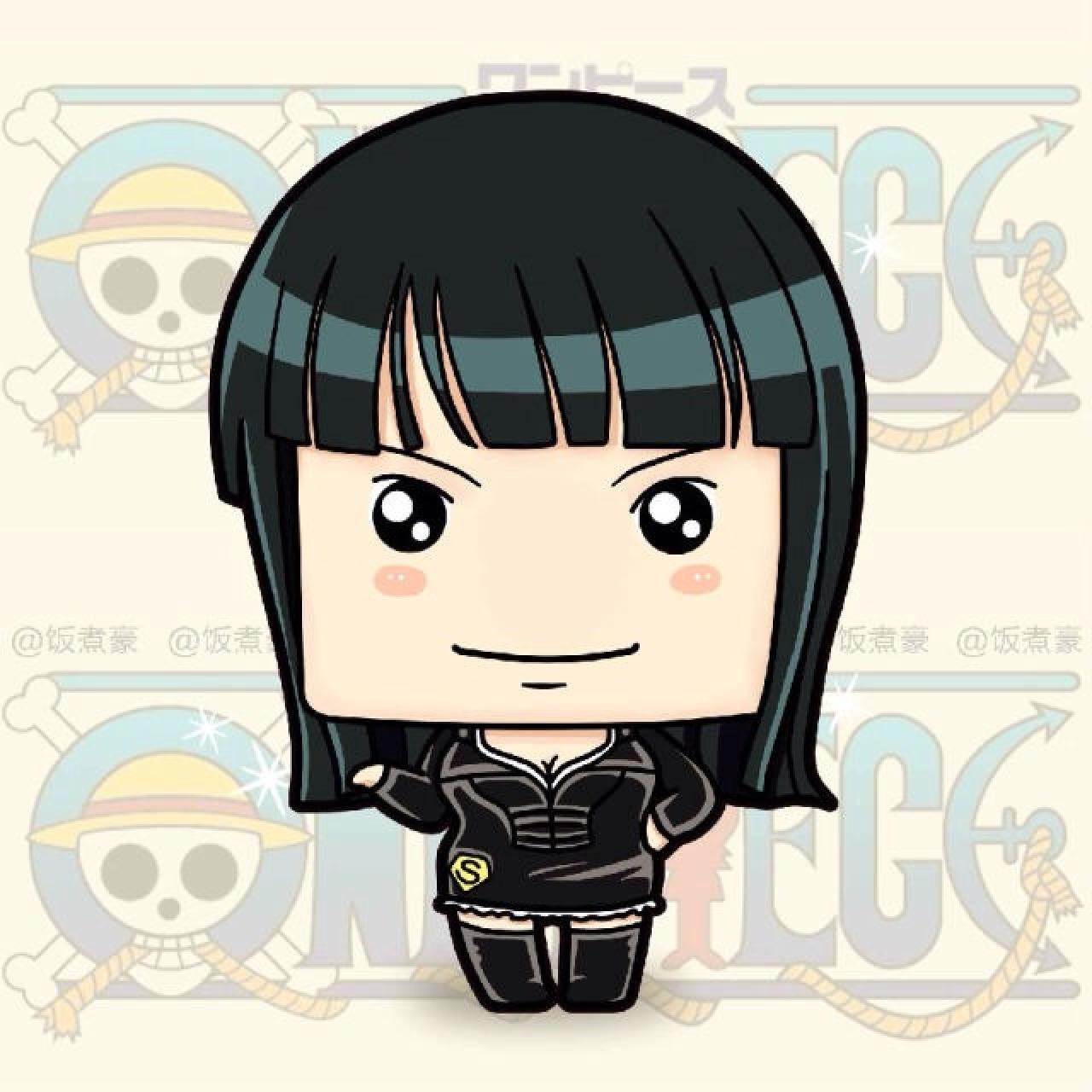 妮可·罗宾一身黑衣大头头像