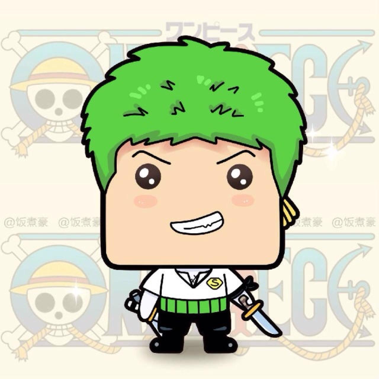 罗罗诺亚·索隆拿着武器的大头头像