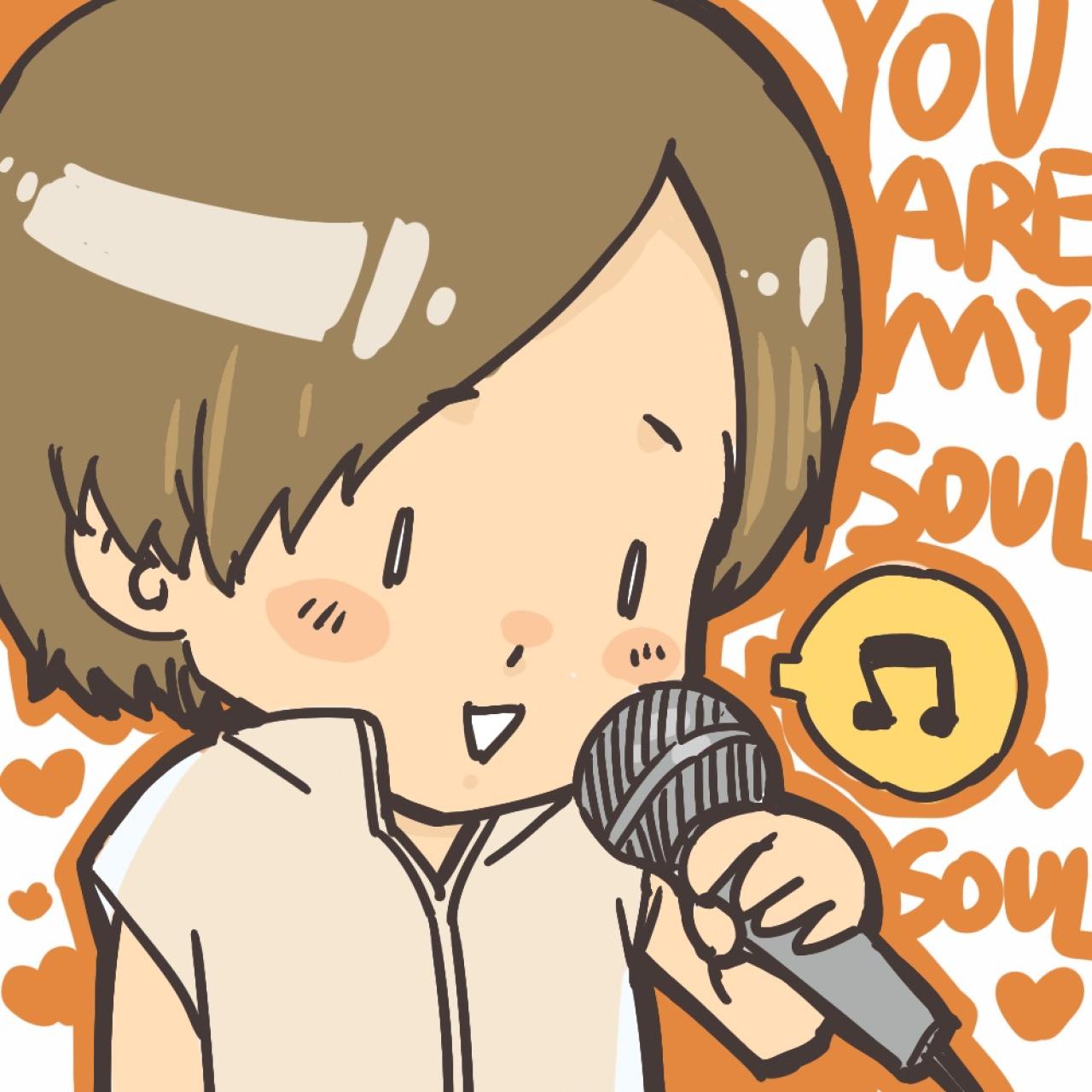 卡通智君拿着麦克风唱卡拉OK头像