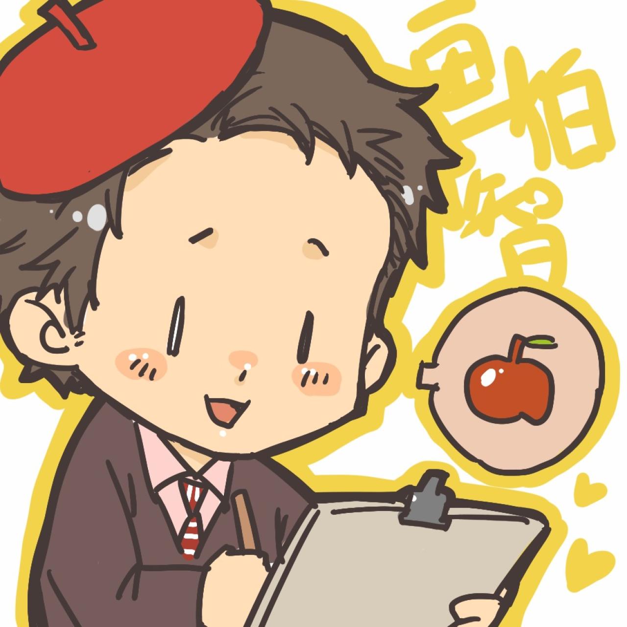 卡通智君拿着画板画画的头像