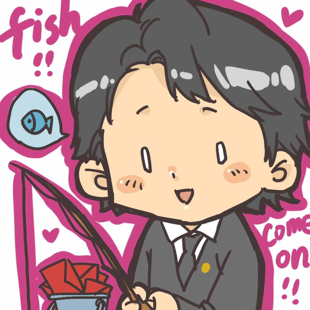 卡通智君专心钓鱼头像