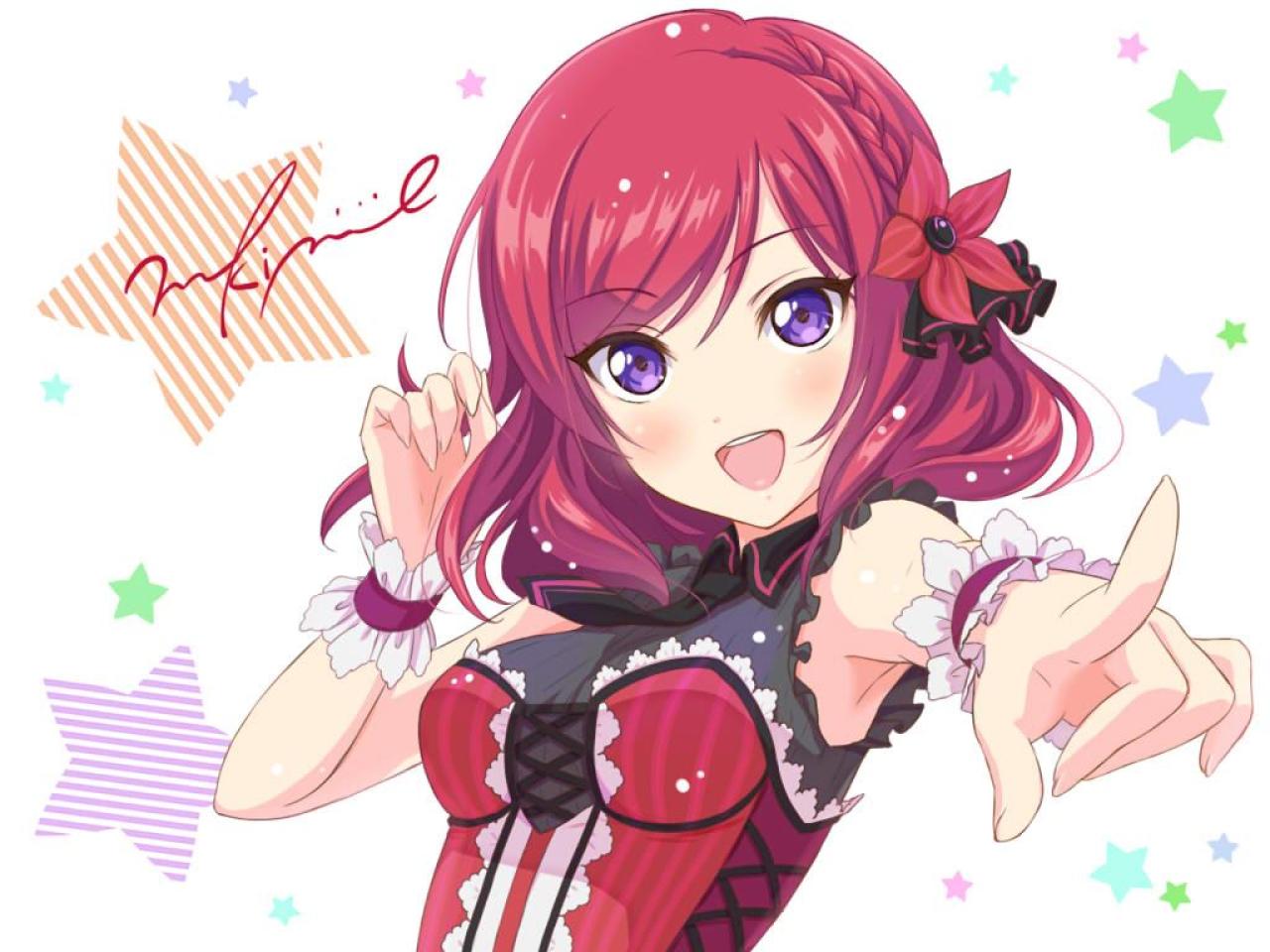 西木野真姬红色小洋装签名档