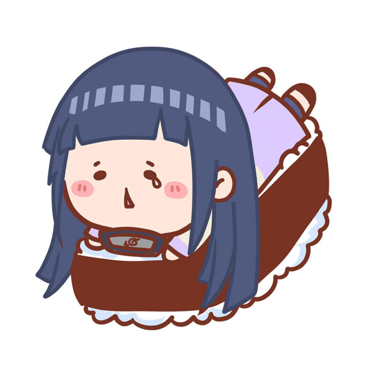 蓝色长发的女主角之一日向雏田流泪寿司头像