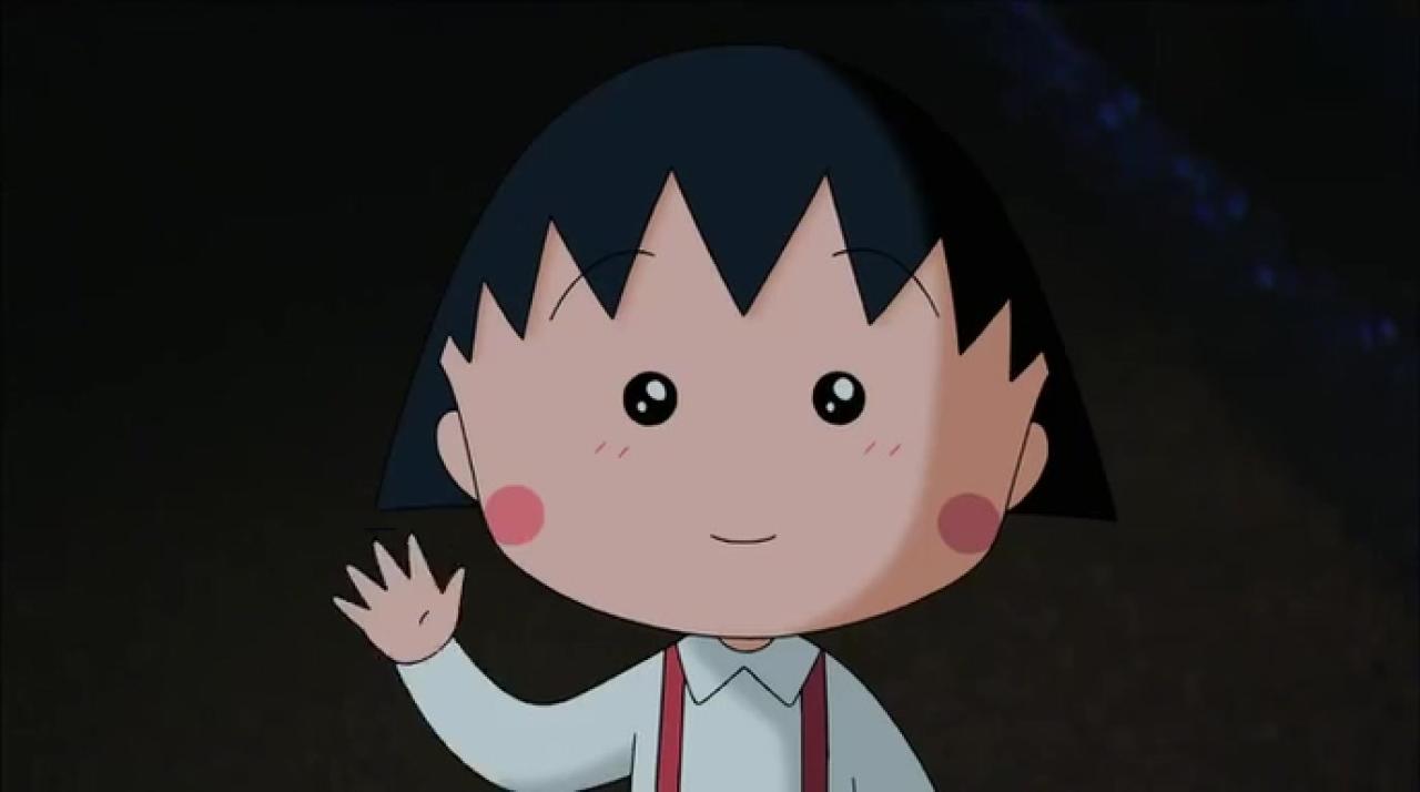 小丸子眼泪汪汪地朝大叔挥了挥手