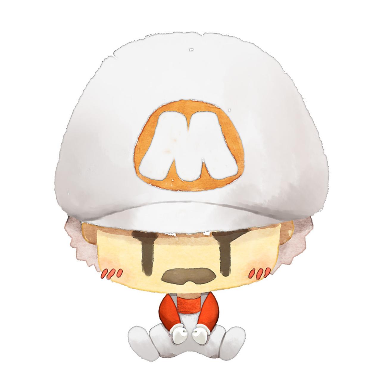 情侣头像男用：白色马里奥头像